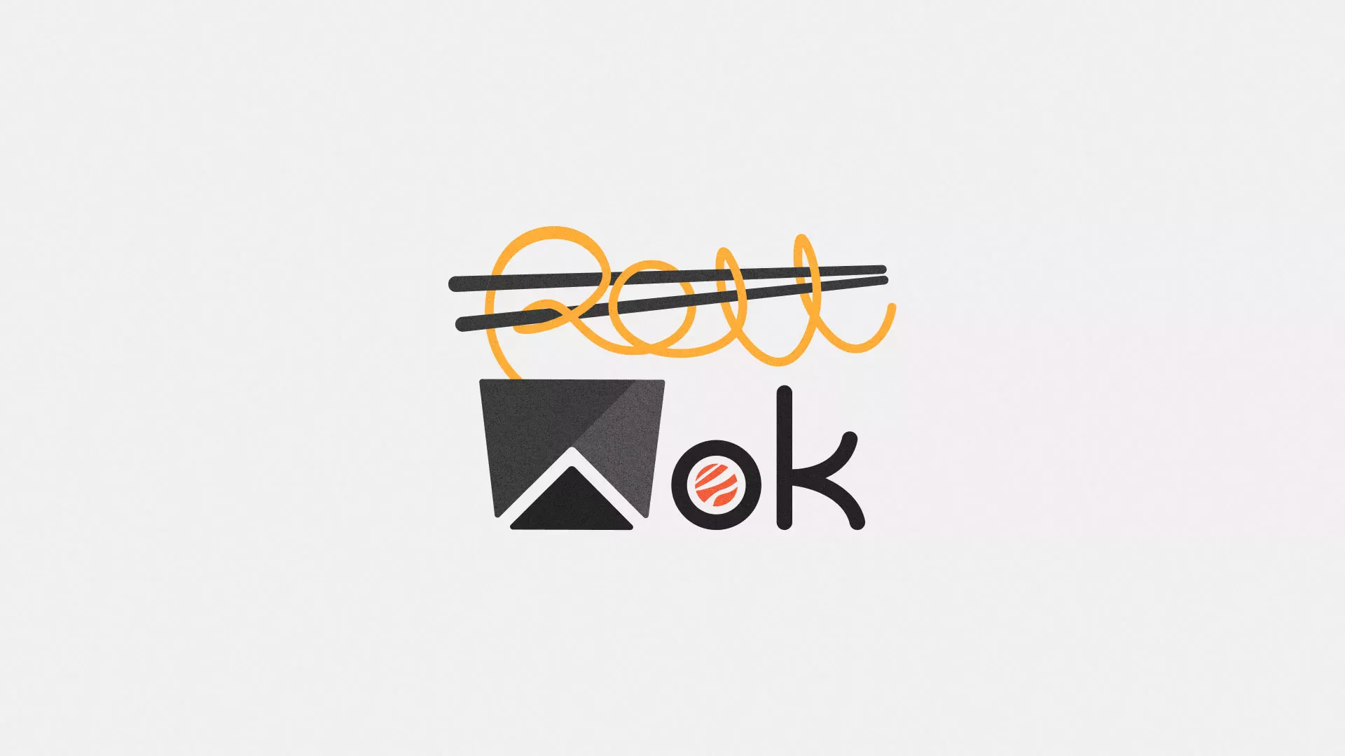 Разработка логотипа суши-бара «Roll Wok Club» в Высоцке